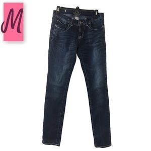 Red Rivet embellished pocket jeans